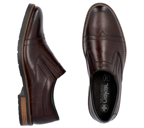 Pantofi casual, barbati, RIEKER, ANTISTRESS, 14654-25 maro, piele naturala